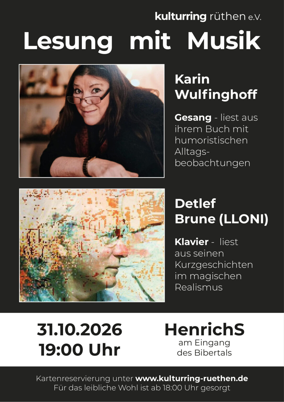 Flyer Lesung mit Musik